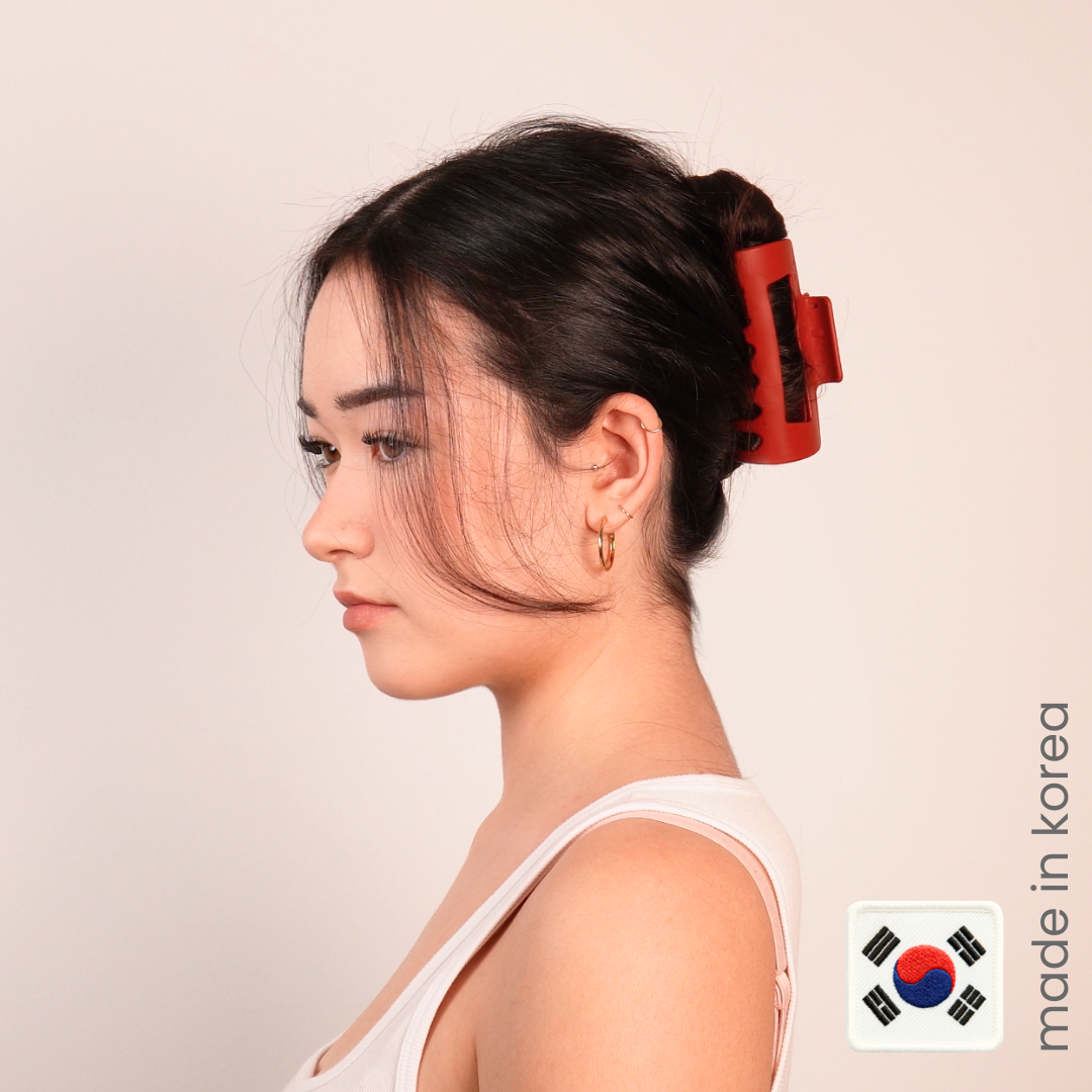 Korean hair clips — gentle K-Beauty hair care rituals, soft flexible hair accessory, comfort-first Korean clip design